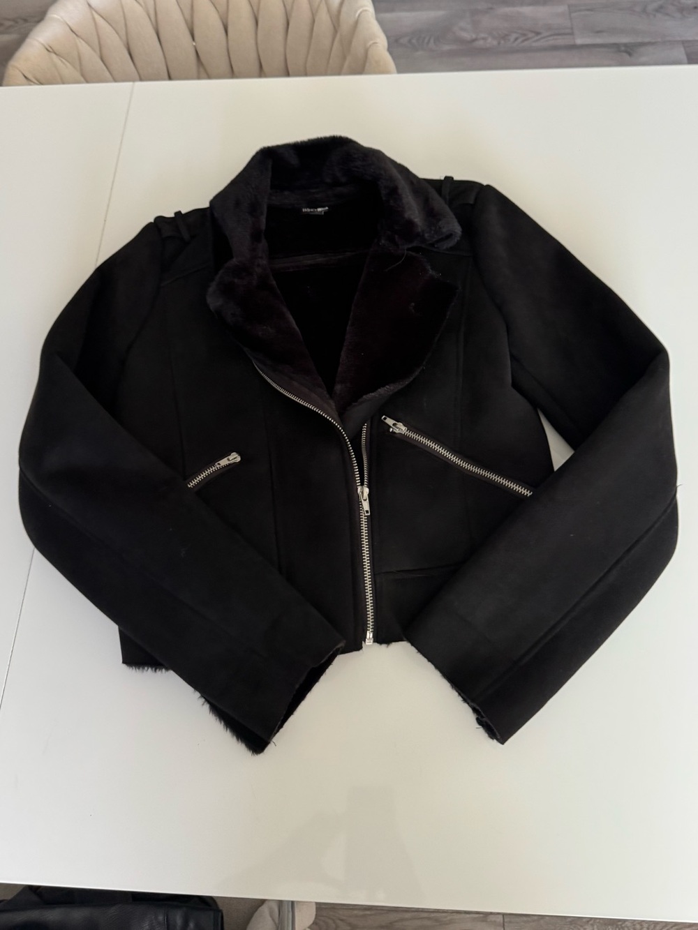 Women Black Fur Jacket S